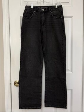 Garage Black Straight-Leg Baggy Jeans